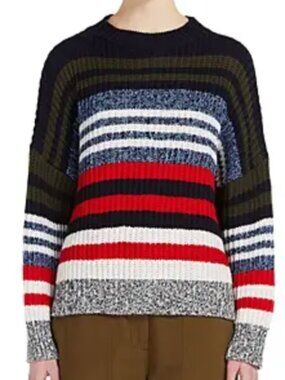 Colorful Thick Knit Stripe Sweater S EUC